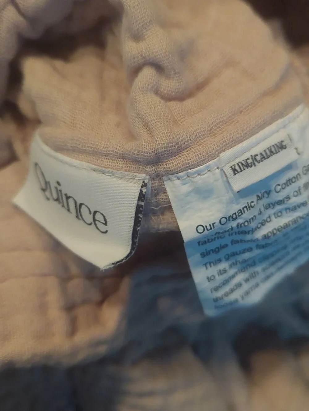 Quince Organic Cotton Dune Airy Gauze Duvet Cover! King/ Cal King (786)